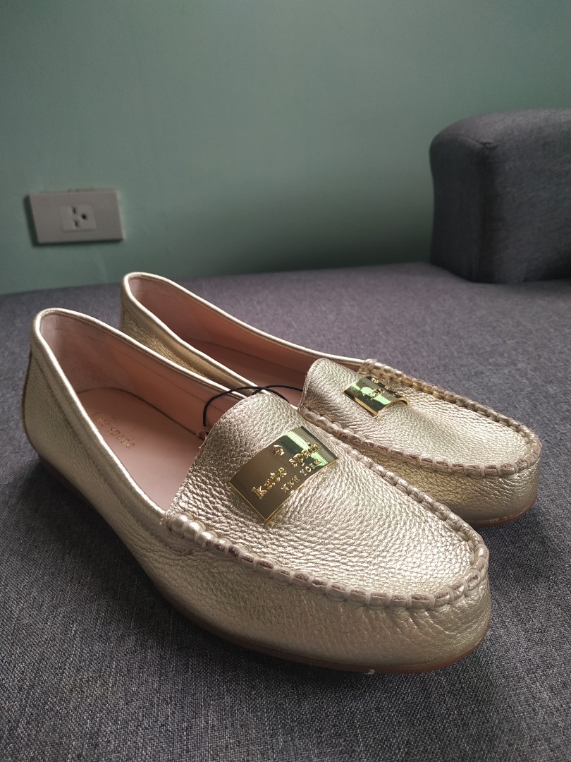 Kate spade gold top loafers