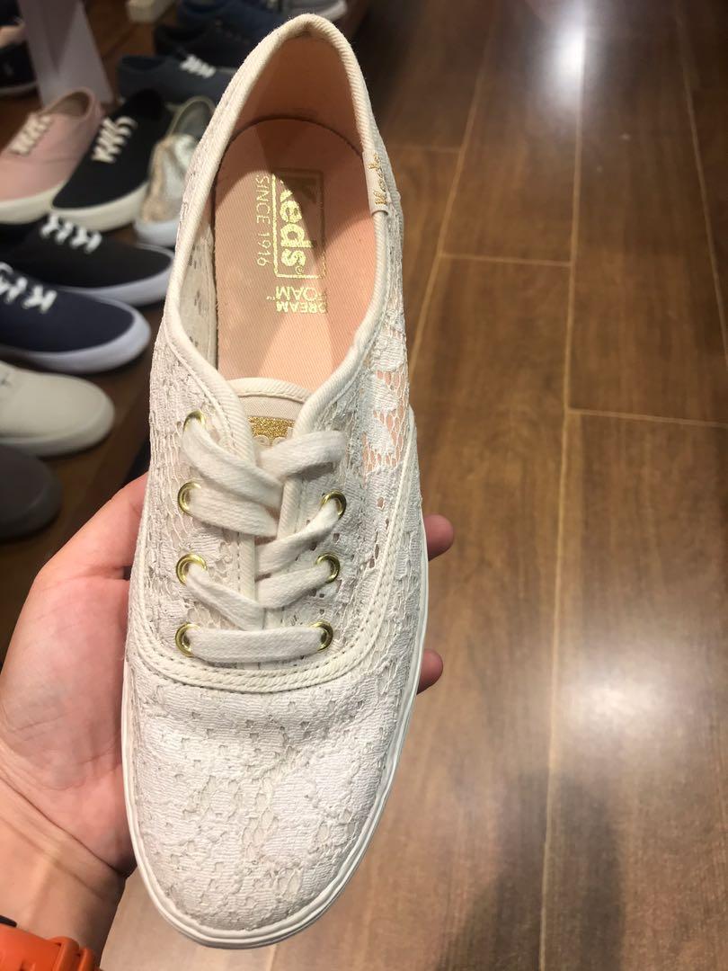 Keds white lace sneakers clearance