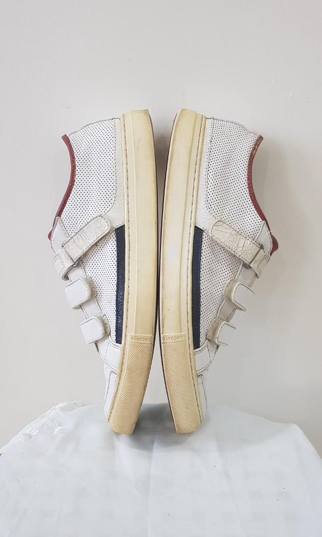 Mens lacoste shop velcro strap trainers