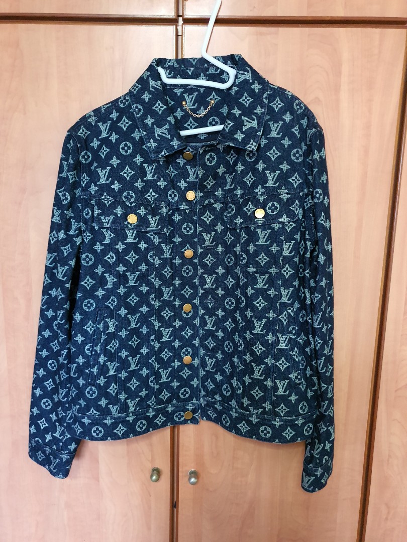 Rare Louis Vuitton LV Limited Edition Red Monogram Denim Jacket, Luxury,  Apparel on Carousell