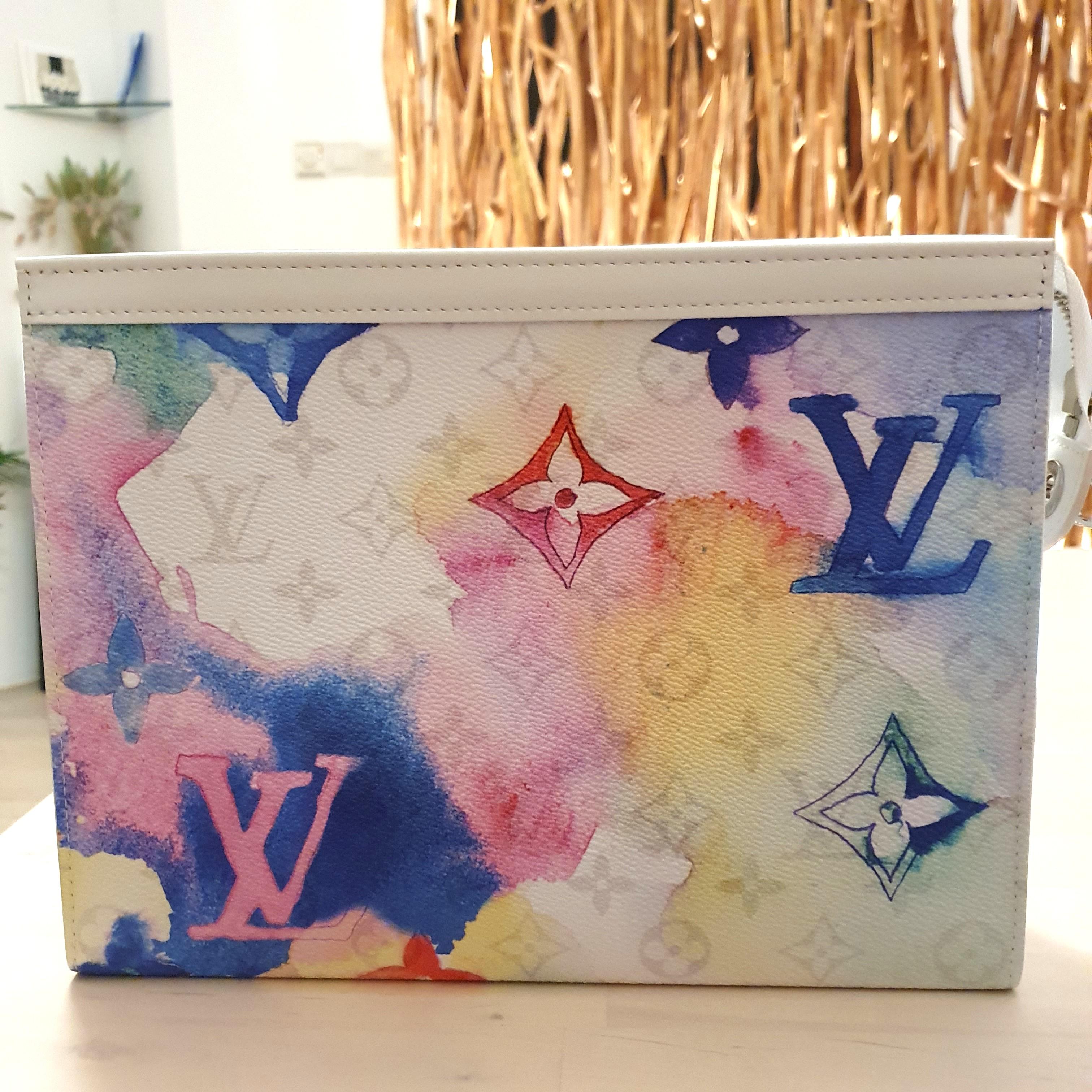 Louis Vuitton M45941 Watercolor Toiletry Pouch Pochette Voyage MM Sunset Tie  Dye Logo RFID Blue Monogram Canvas Clutch RFID - The Attic Place