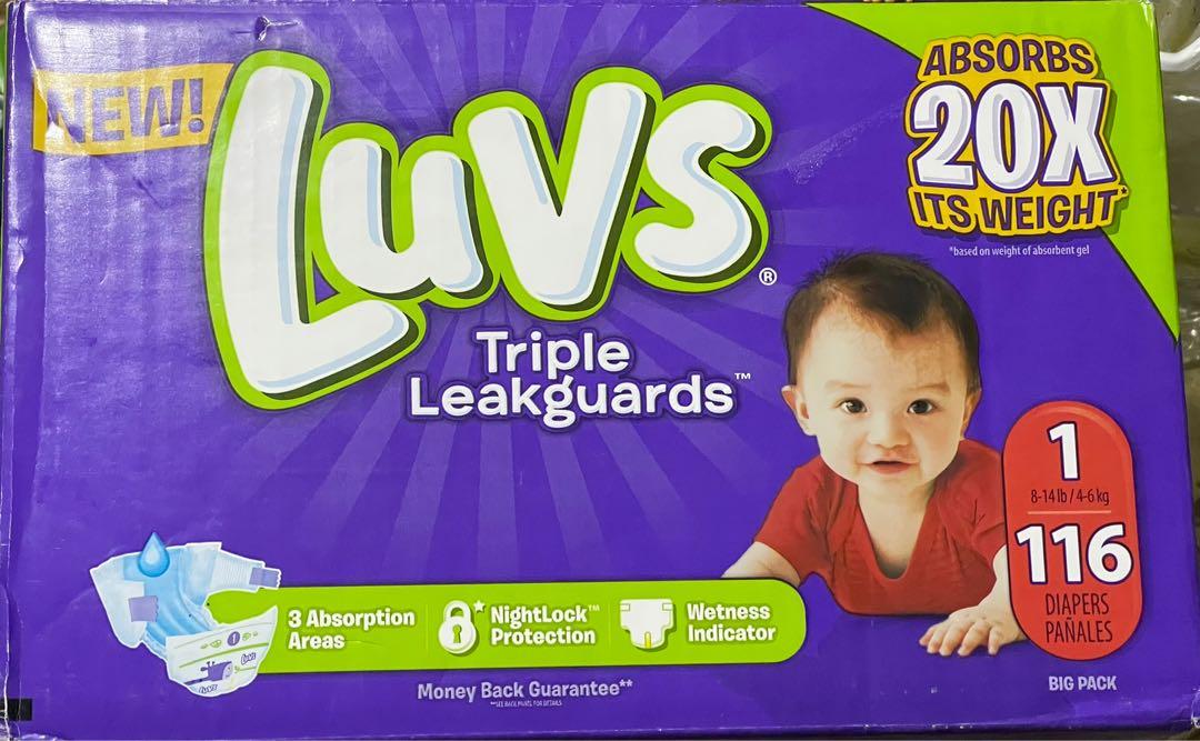 Luvs Diaper Triple leak Guard (Size 1 116pcs), Babies & Kids, Bathing