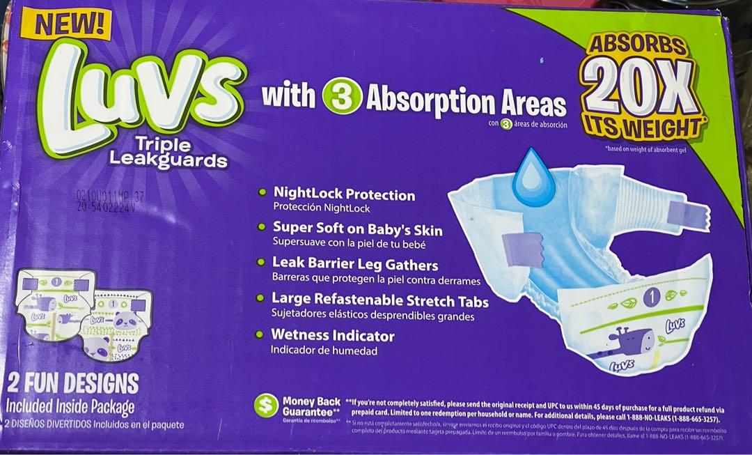 Luvs Diaper Triple leak Guard (Size 1 116pcs), Babies & Kids, Bathing