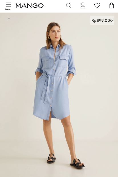 Mango Denim Style Soft Dress, Fesyen 
