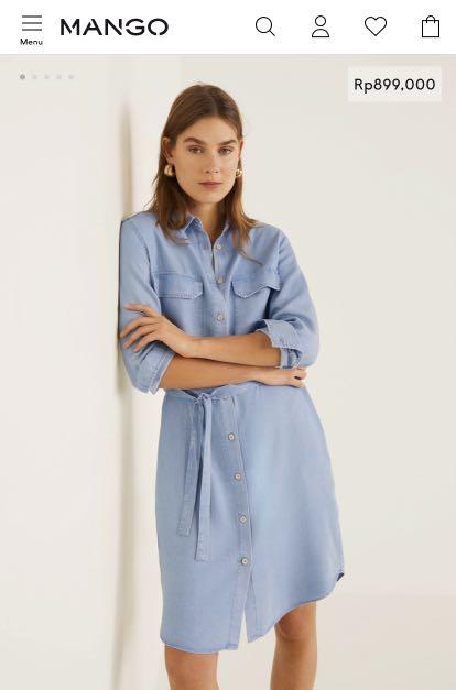 Mango Denim Style Soft Dress, Fesyen 