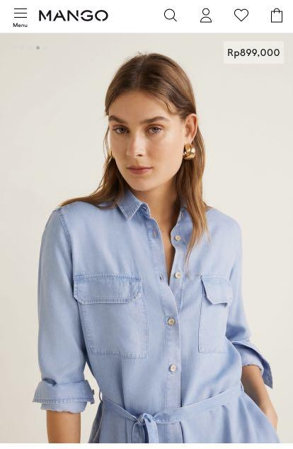 Mango Denim Style Soft Dress, Fesyen 