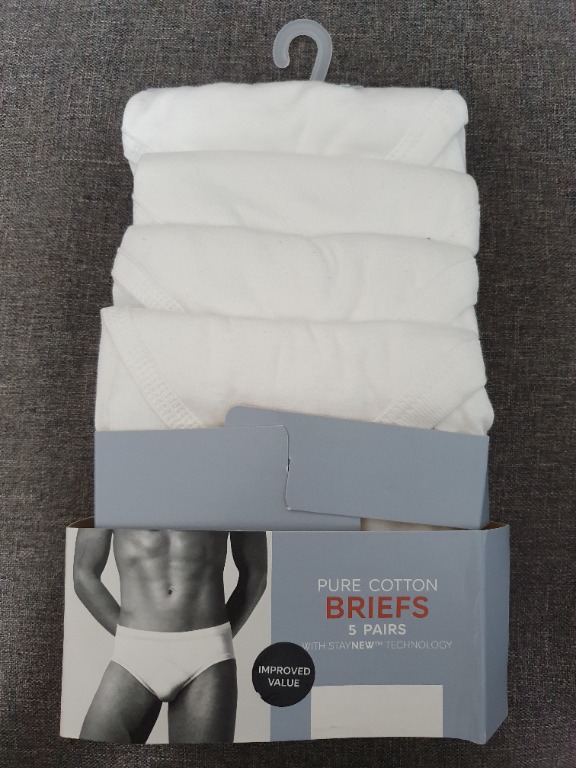 Men's White Underwear [Marks & Spencer cotton briefs], Men's Fashion