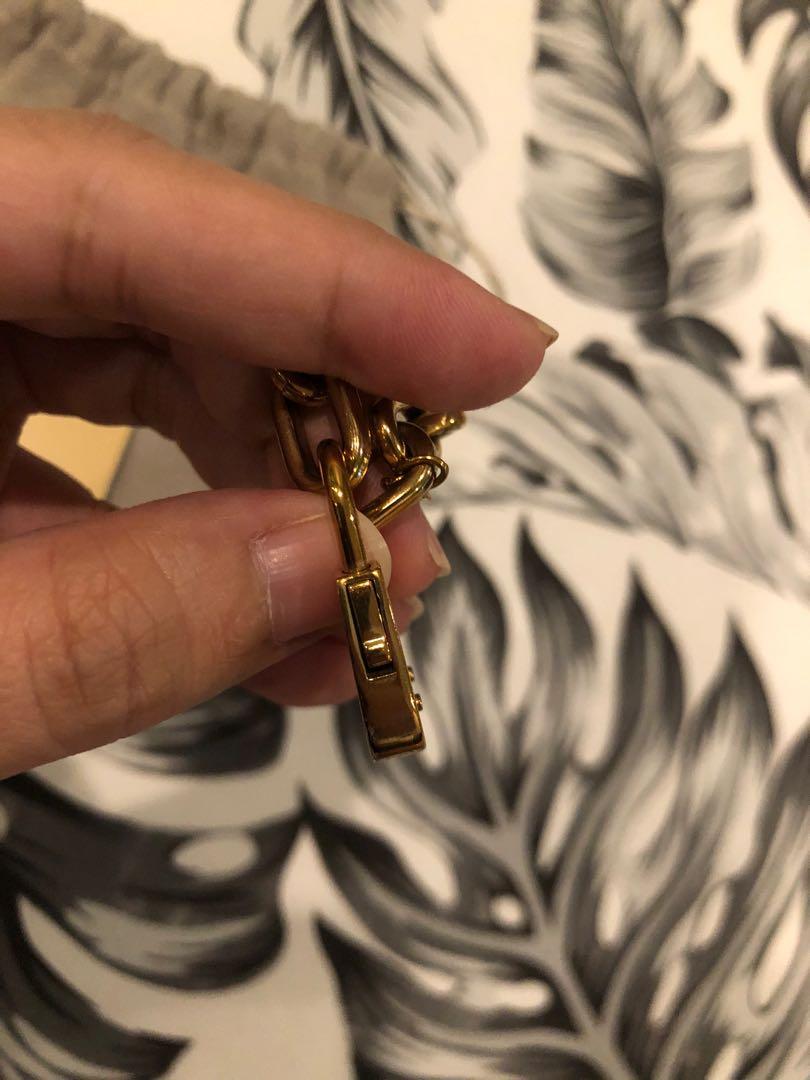 Michael Kors Cityscape Hardware Padlock Chain Necklace/Goldtone in Metallic