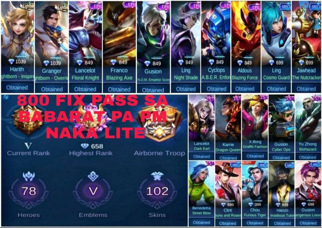 Mobile Legends Safe Account Video Gaming Gaming Accessories Game Gift Cards Accounts On Carousell Mobile Legends Safe Account Video Gaming Gaming Accessories Game Gift Cards Accounts On Carousell