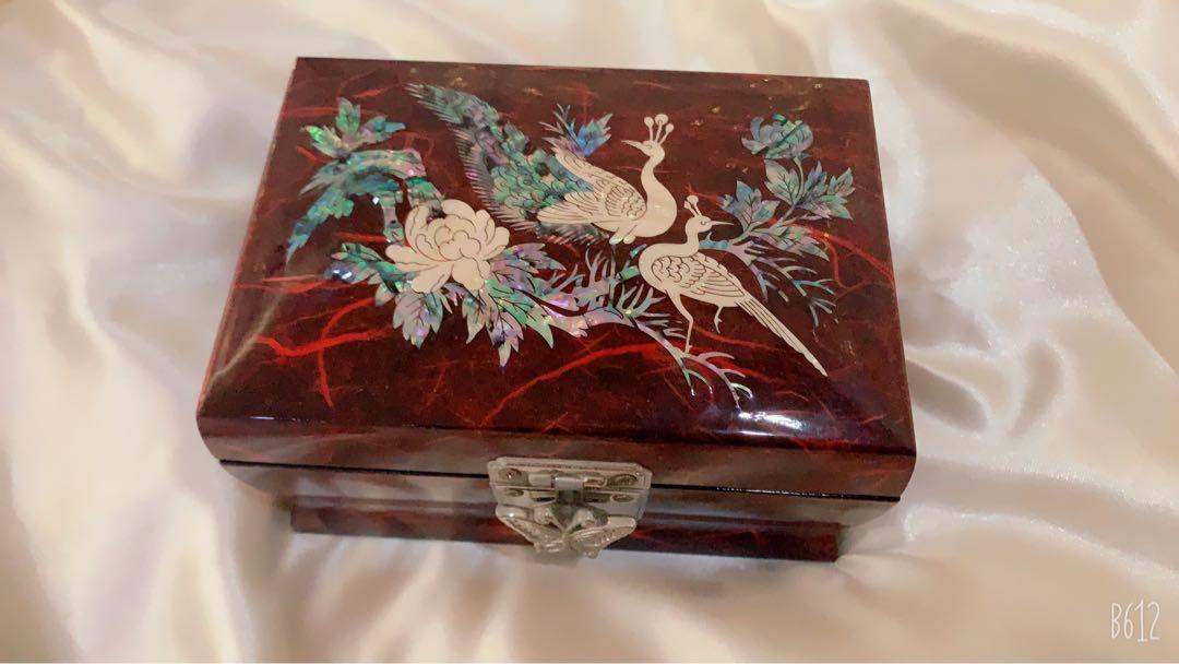 Details about      Mother of Pearl Melody Jewelry Box-Orgel of Butterfly and Flower with Korean 