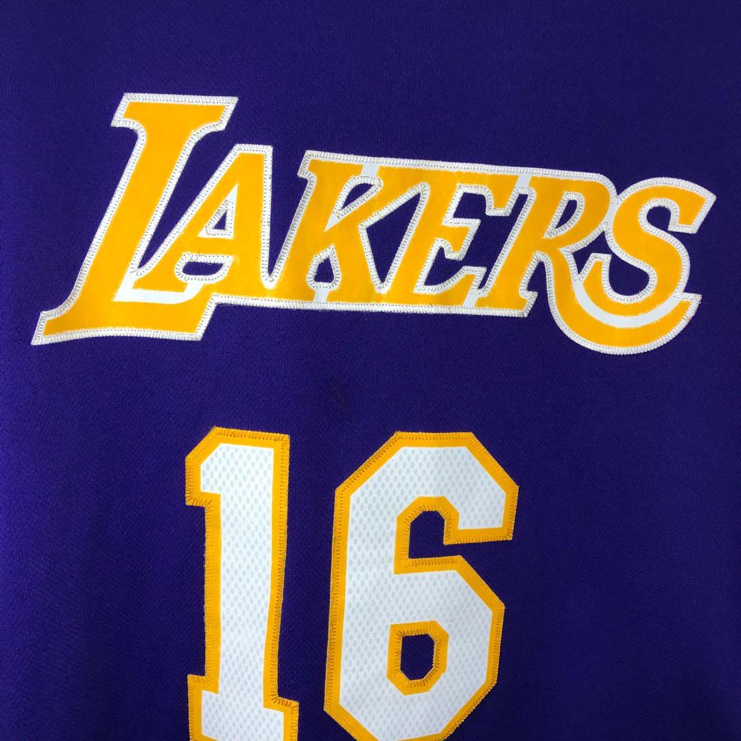 2008-10 AUTHENTIC LA LAKERS GASOL #16 CHAMPION SHOOTING SHIRT S