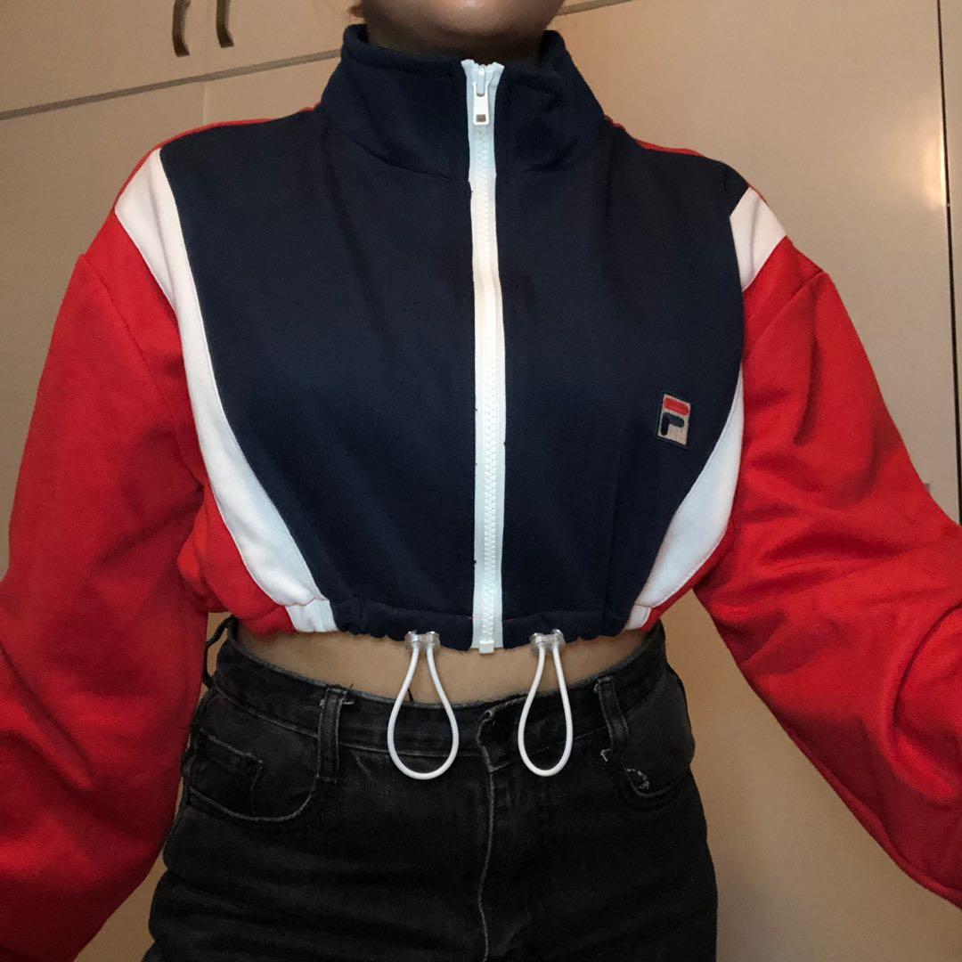Reworked Fila Cinched Crop Jacket