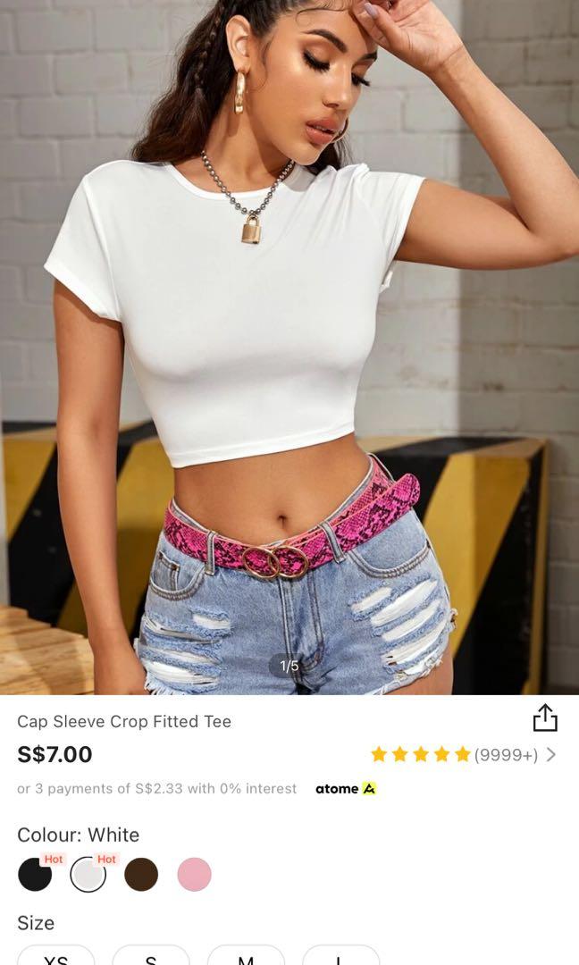 White tight fitted crop top hotsell