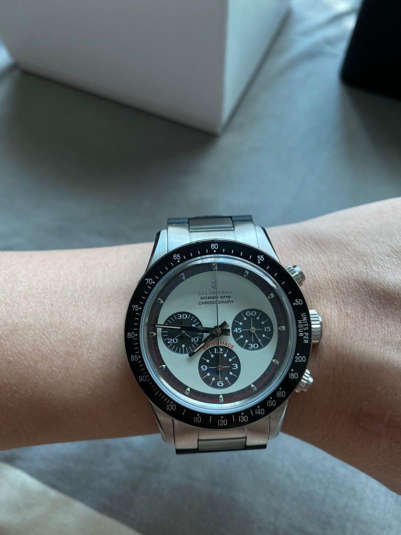 Steinhart Ocean One Vintage Chronograph Chrono White aka Paul Newman Daytona 5 months old