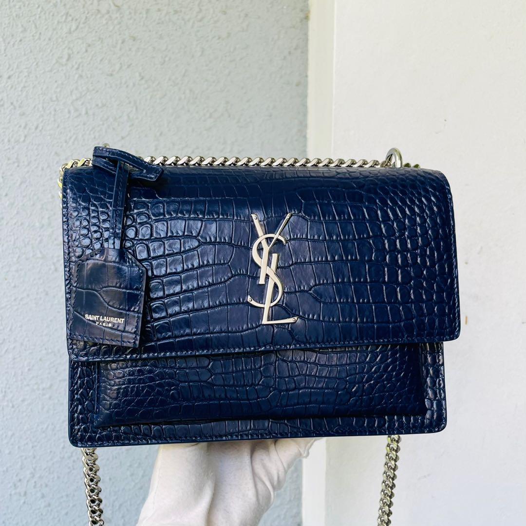 Yves Saint Laurent, Bags, New Ysl Saint Laurent Sunset Crocodile Embossed  Medium Bag
