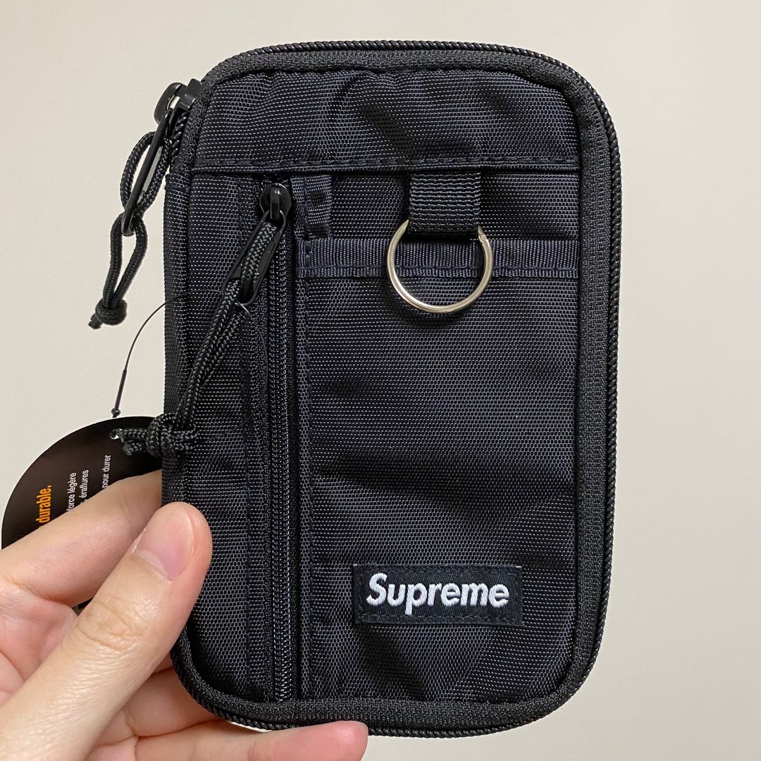 Supreme FW19 Small Zip Pouch Wallet Col. Black, 男裝, 袋, 腰袋