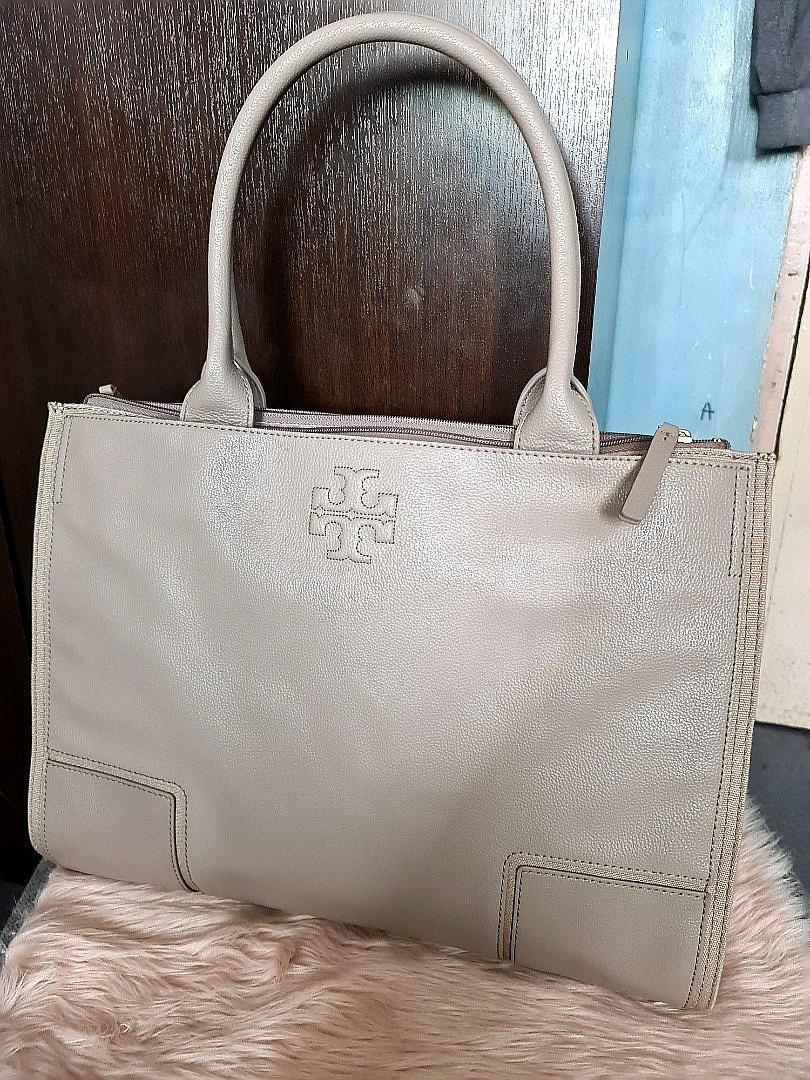 TORY BURCH ELLA LARGE LEATHER CANVAS LAPTOP BAG, Luxury, Bags & Wallets on  Carousell