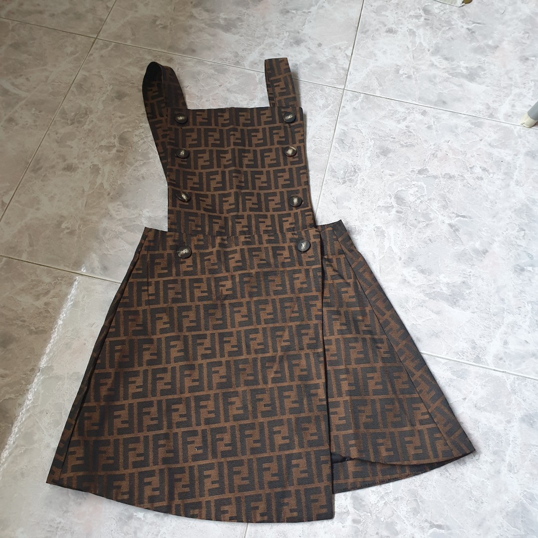Vintage fendi pinafore dungaree, Women's Fashion, Dresses u0026 Sets, Dresses  on Carousell