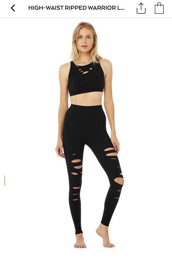 Alo Yoga high waist ripped tights (Size S), Women's Fashion, Activewear on  Carousell