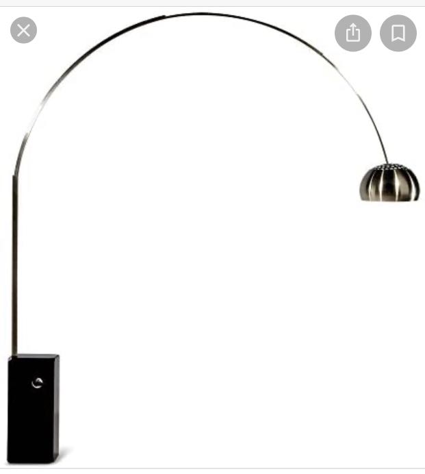 Arco floor lamp black marble, Furniture & Home Living, Home Decor