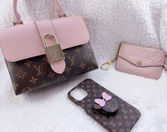 Louis Vuitton LOCKY Handbag Monogram Canvas with Leather Bb Pink