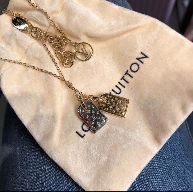 Louis Vuitton Nanogram Miniature Name Tag Necklace Aq2845 woman