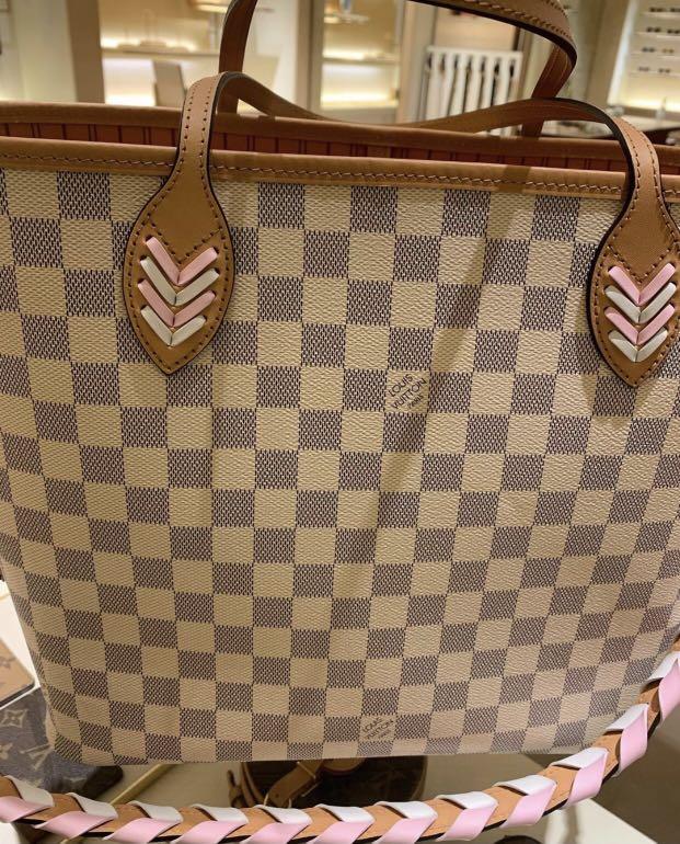 Louis Vuitton NEVERFULL MM Damier Azur with Braided strap LIMITED