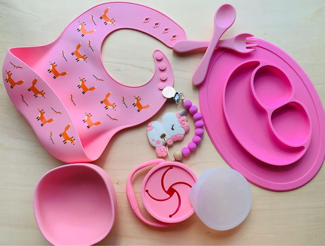 6pcs Silicone Baby Feeding Set, Including Baby Tableware For 6-12 Months -  Baby Plate And Bowl Set With High Walls, Easy To Scoop. This Self-feeding Baby  Cutlery Is Very Suitable For Baby