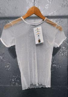 Baju Jaring Atasan Lengan Pendek Senam
