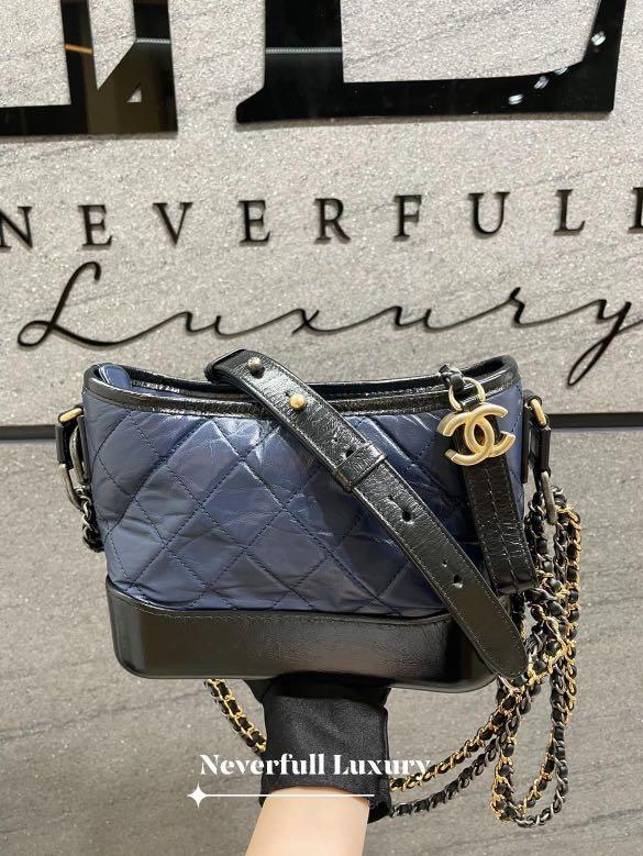 Chanel Gabrielle Sequins Small Hobo Shoulder Bag Blue/White