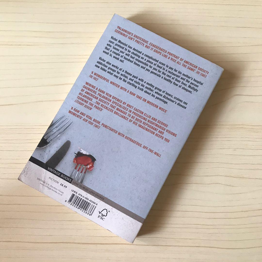 Choke by Chuck Palahniuk (Category: Storybooks) located in Cavite. Submitted by hellocari (Listing ID 1082519131, Image 2). Description: • Shopee check-out available. DM for link. • Secondhand book. Please manage your expectations • Almost new. No spine creases/cracks • Pages are clean. No highlights.