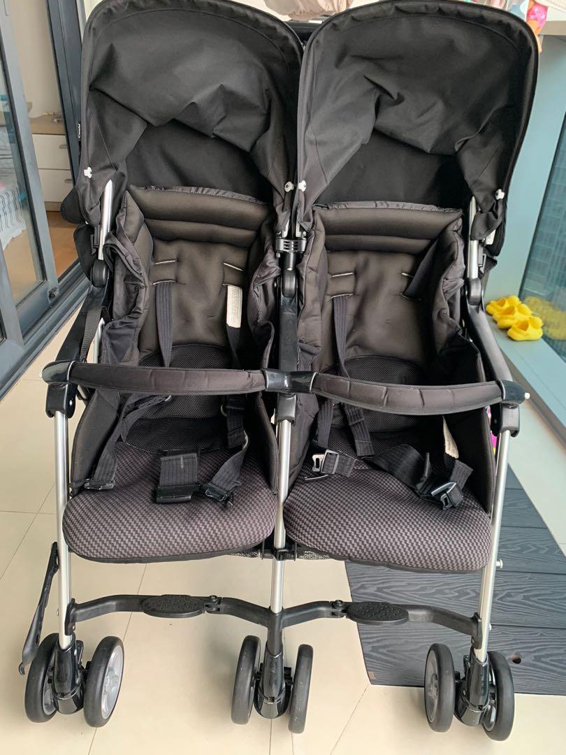 Combi spazio duo twin stroller black color