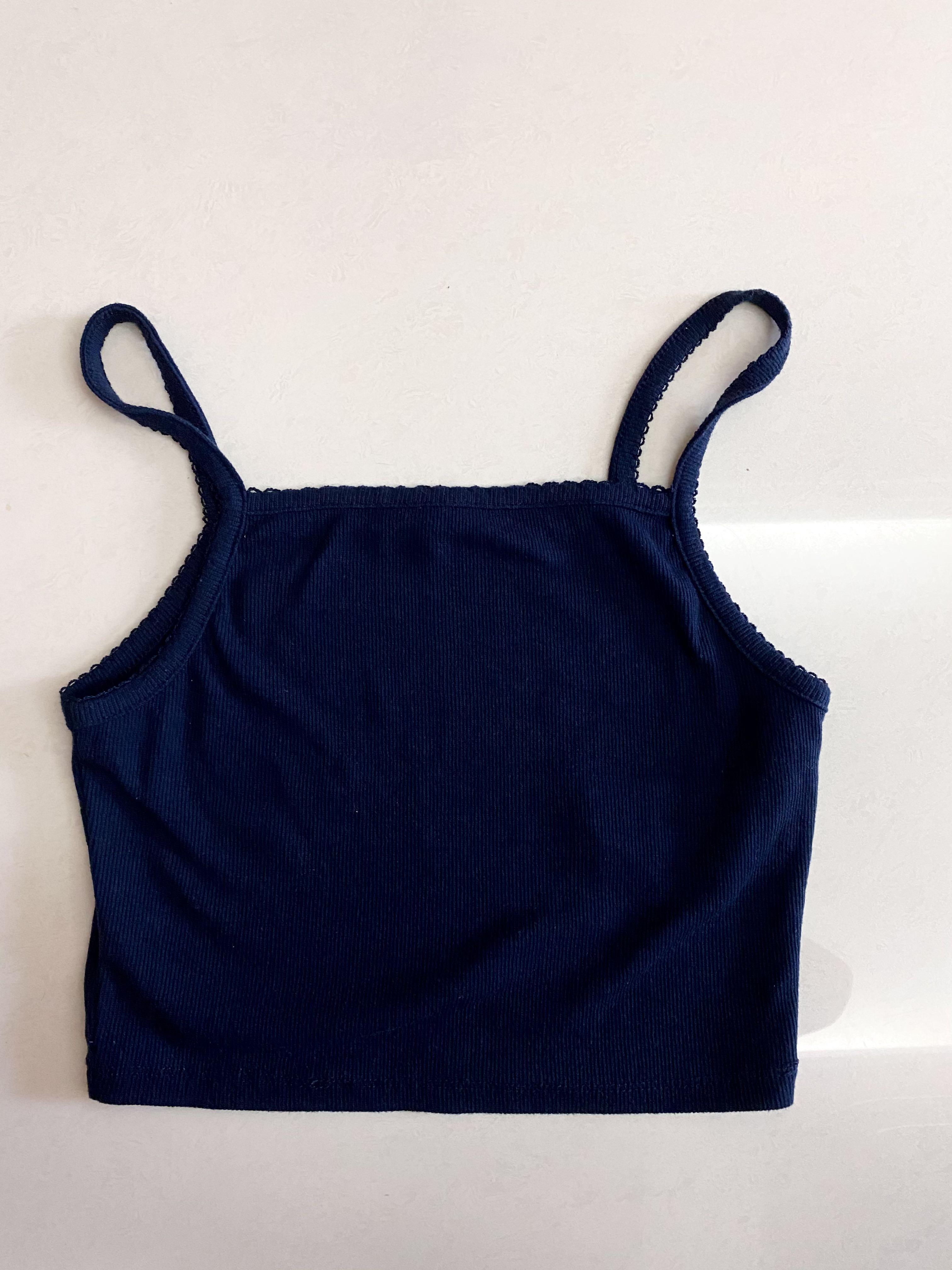 Navy blue spaghetti strap top new arrivals