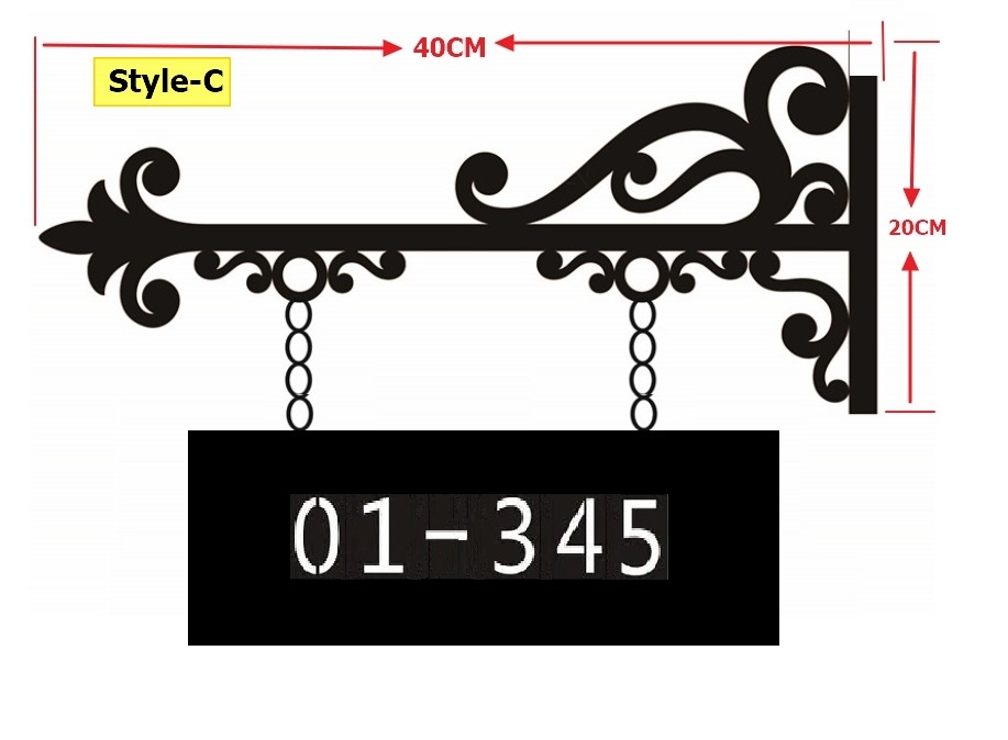 Customized House Number Plaque with wrought iron hanger and Acrylic ...