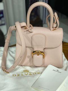 Delvaux Pink Leather Brillant GM Handle Bag