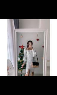 dress putih scuba NEW