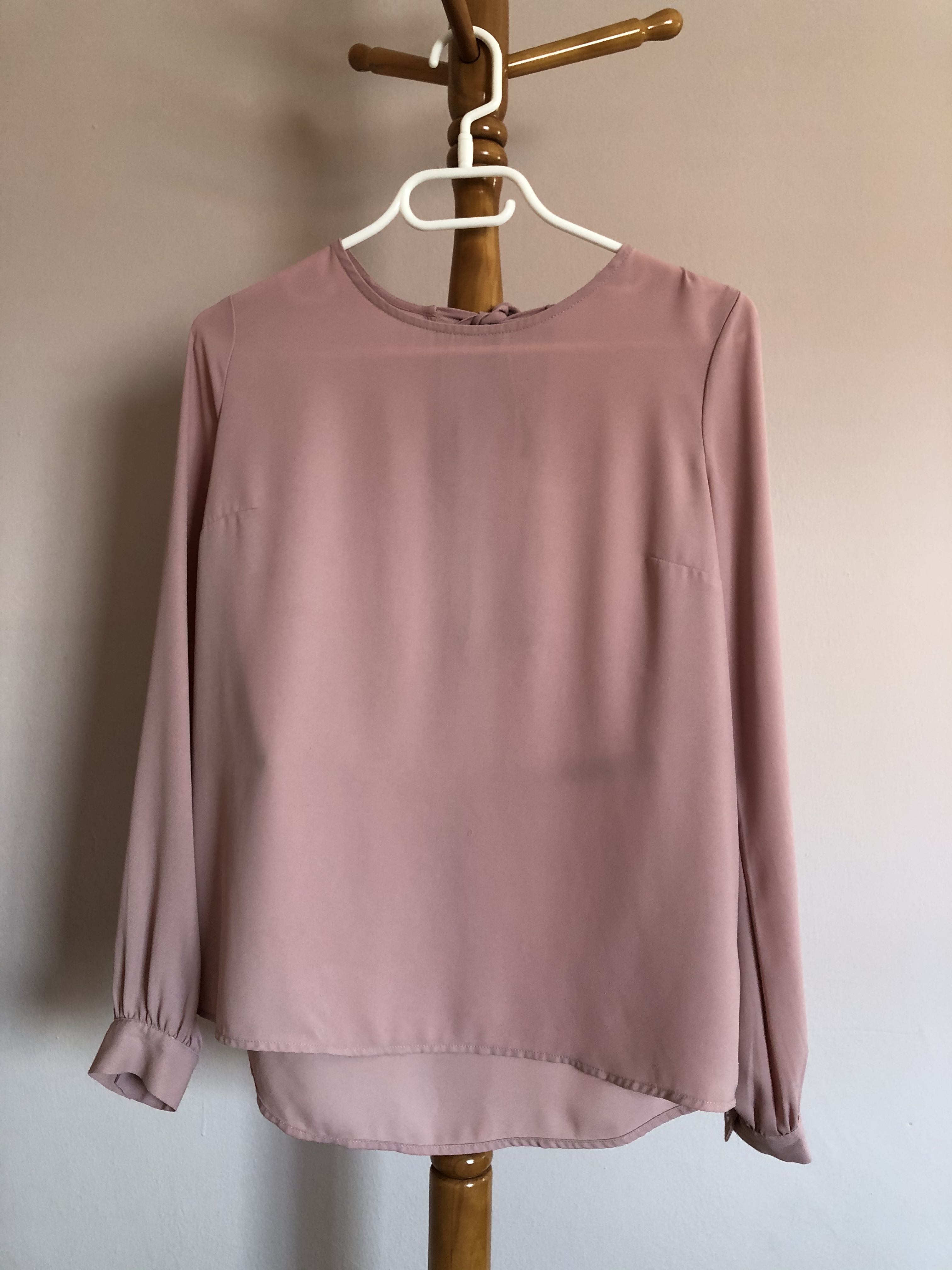 Dusty Pink Long Sleeve Blouse, Women's 