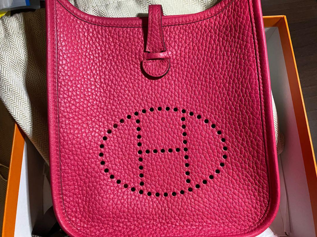 已售）Hermes mini Evelyne 16 rose extreme, 名牌精品, 精品包與皮夾