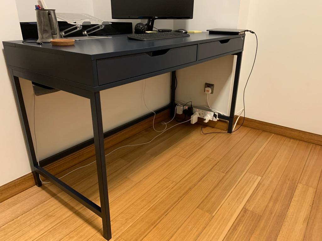 Ikea Alex desk (Blue), Furniture & Home Living, Furniture, Tables