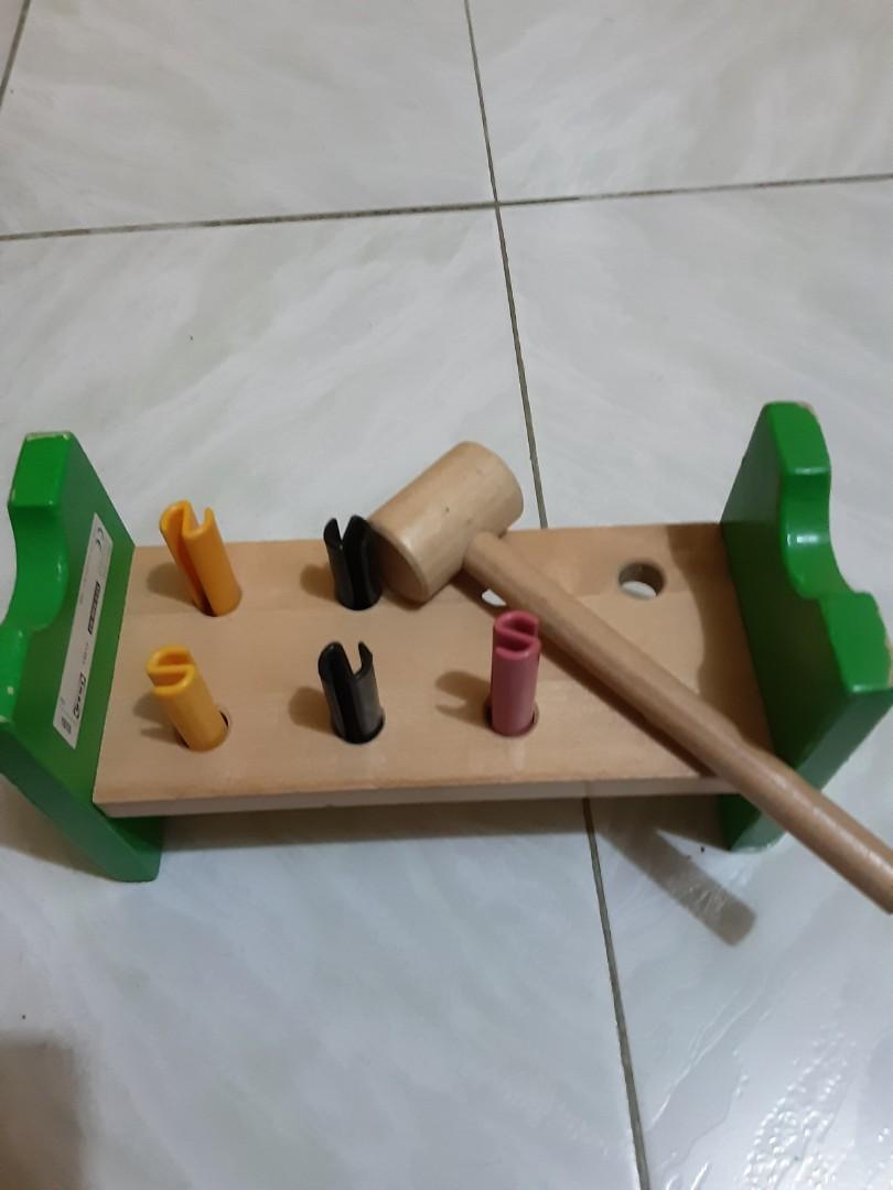 IKEA hammering toy (Category: Infant Playtime) located in Caloocan City. Submitted by yingwen_laoshi (Listing ID 1080793745, Image 2). Description: IKEA hammering toy is: *preloved & EUC *orig IKEA * I can give discounts for bundle toy purchases(see my other posts) *no more add'l pics to show, I'll kip looking for the other 3 pins MOP: GCASH/BDO RFS: outgrown na.