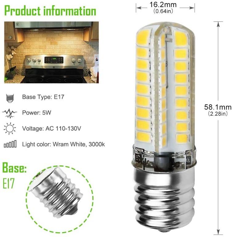 Kakanuo E17 LED Bulb Microwave Oven Light Dimmable 5 Watt Warm White