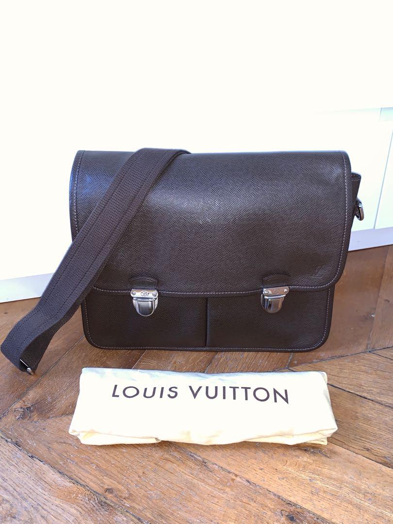 Louis Vuitton Louis Vuitton Alexei Brown Taiga Leather Messenger Bag