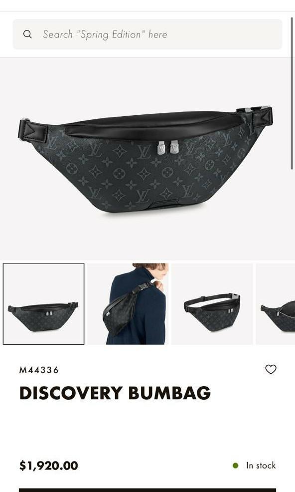 Authenticated Used Louis Vuitton Discovery Bum Bag Men's Waist M44336 Monogram  Eclipse (Noir Black) 