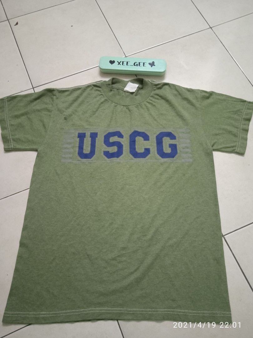 M Kain Pasir Leher Cekik United States Coast Guard Vintage Vtg Army Military Men S Fashion Clothes Tops On Carousell