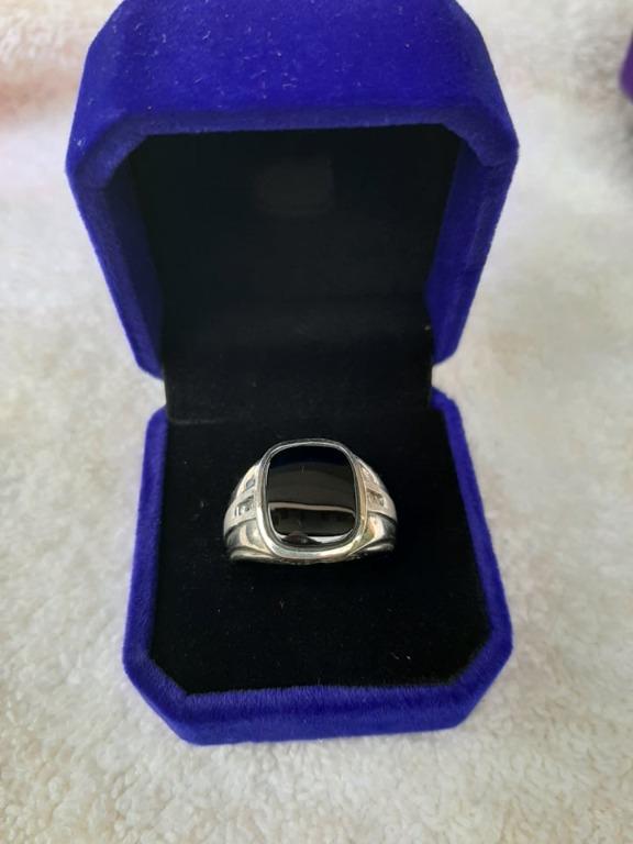 Mens 10k White Gold And Diamond Ring With Black Onyx Stone Size 10 3 4 Men S Fashion Watches Accessories Jewelry On Carousell