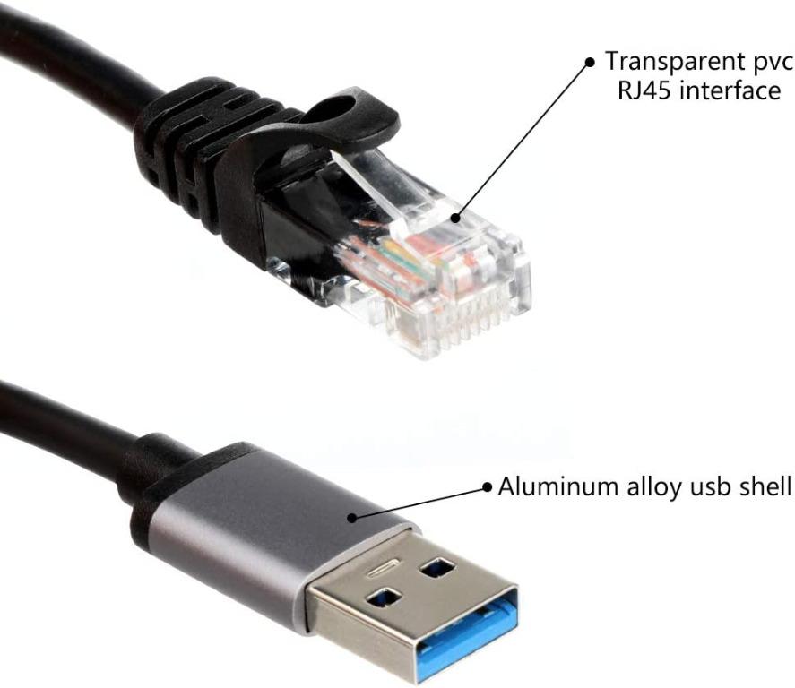 Moyina USB3.0 to RJ45 Gigabit Cable For Switch Router Gateway Modem With MacOS Windows