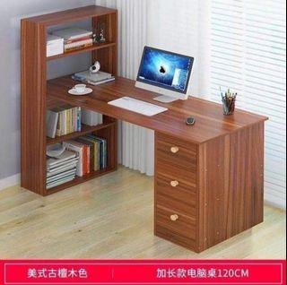 Multi-functional Office Study Desk Computer Table with Drawers and Bookshelf /Shelves