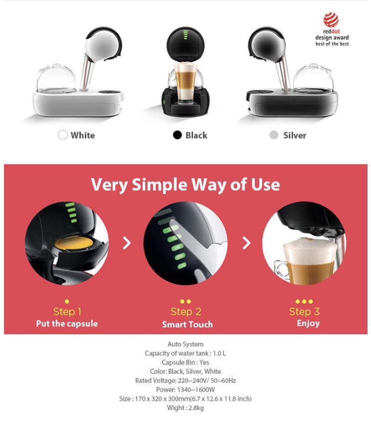 DeLonghi Nescafe Dolce Gusto Stelia Coffee Maker Capsule Espresso