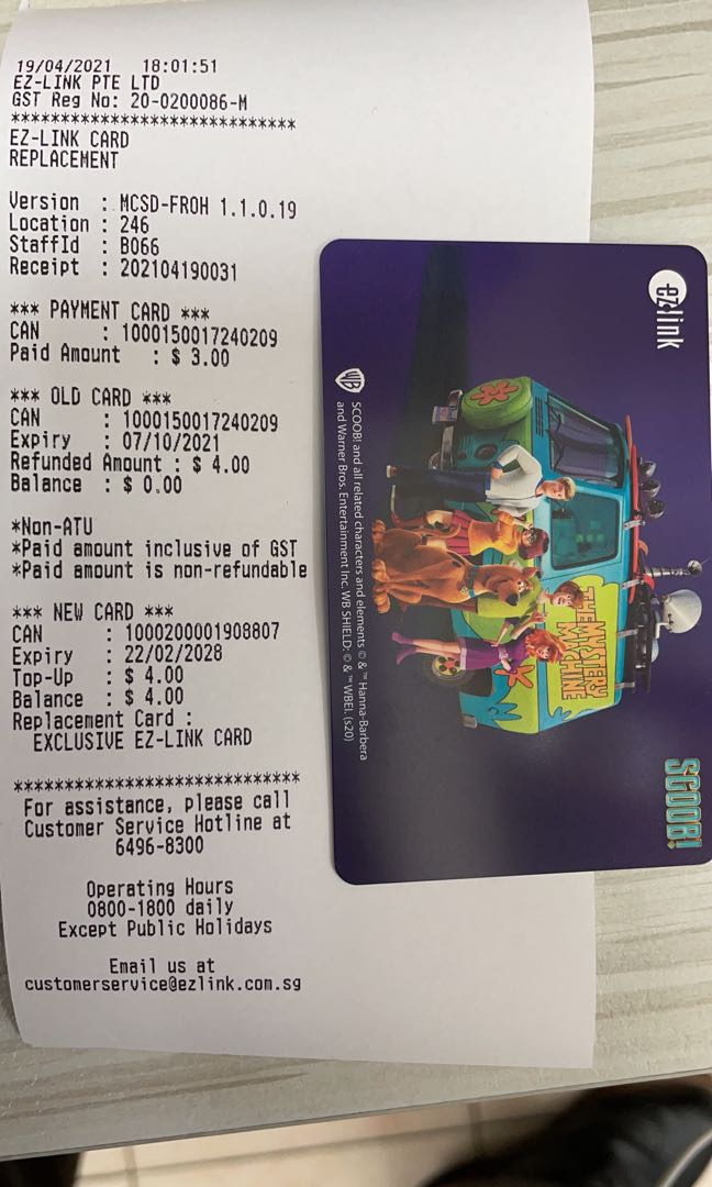 New EZLink card scoobydoo, Hobbies & Toys, Memorabilia & Collectibles