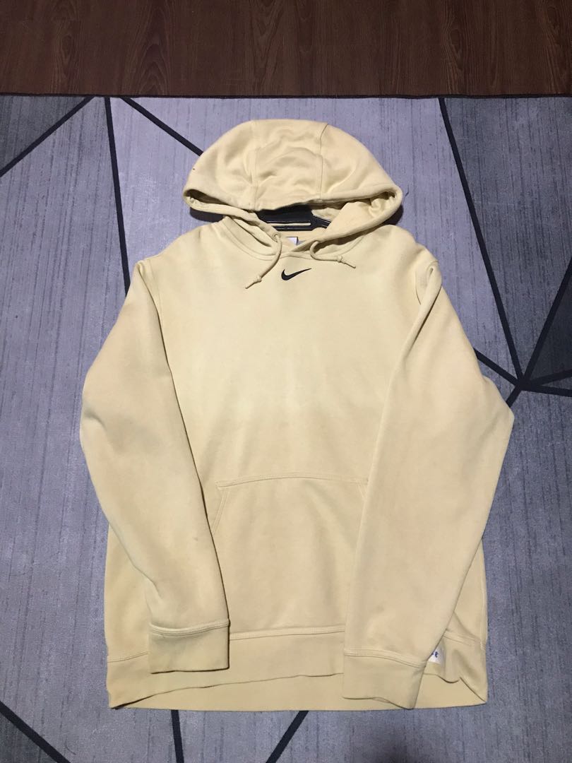 Nike center swoosh hoodie cream beige Men s Fashion Tops Sets